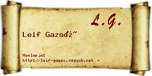 Leif Gazsó névjegykártya